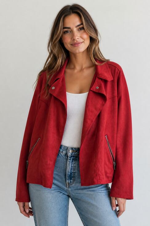 philosophy woman republicclothing Jackets & Blazers - Philosophy Red Faux Leather Jacket 1X